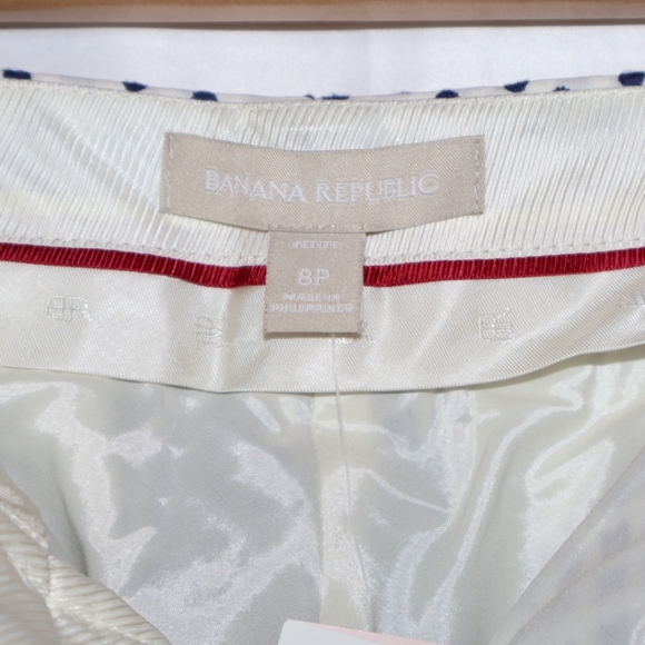 Banana Republic Blue Polka Dot Dressy/Business Casual Cropped Pants. 8P. NWT. - Picture 5 of 14